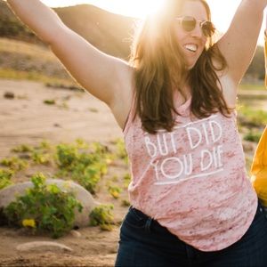 But did you die light pink racerback tank top - Medium - NWT